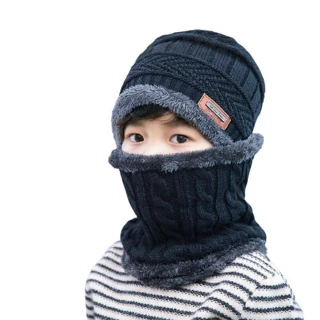 【魚樂】冬季保暖兒童脖圍毛帽兩件組 3組(保暖/圍脖/毛帽/脖圍/圍巾)