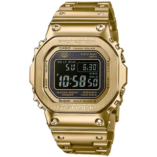 【CASIO 卡西歐】G-SHOCK 太陽能藍牙電波錶-金/速(GMW-B5000GD-9)