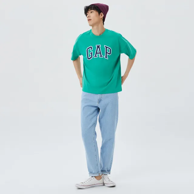 【GAP】男裝 淺色寬鬆牛仔褲 輕透氣系列-淺藍色(819663)