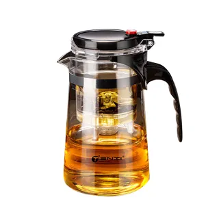 【GIANXI/天喜】飄逸杯辦公室玻璃茶具耐高溫沖茶器過濾泡茶壺(1000ml)