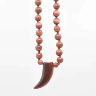 【Selene】象牙造型金砂石項鍊(珠約8mm)