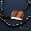 【Selene】鐵膽石紅紋瑪瑙項鍊(鍊長約80cm)
