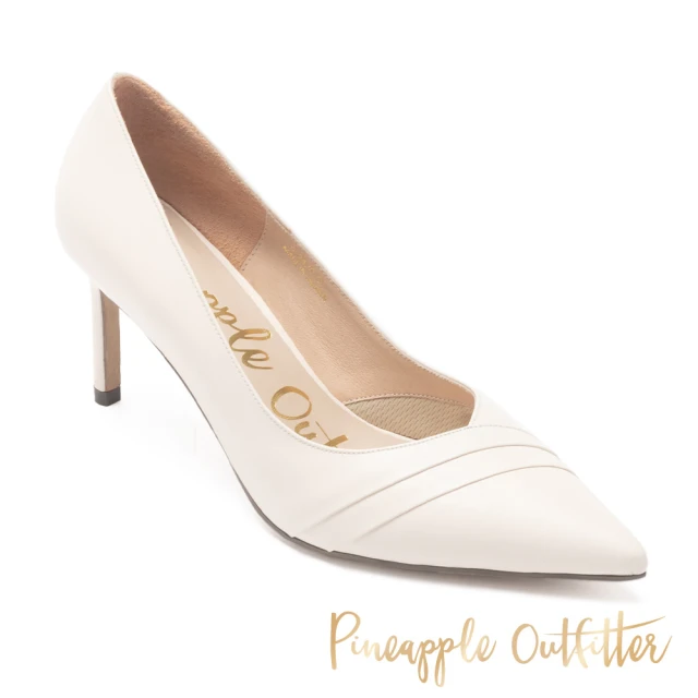 【Pineapple Outfitter】GRETEL 舒適羊皮尖頭高跟鞋(白色)