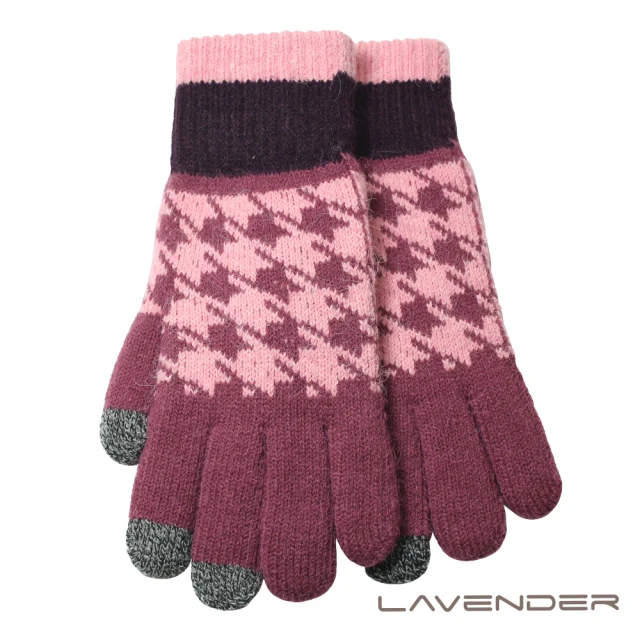 【Lavender】i-Touch觸控雙層手套-千鳥-粉紅(觸控手套)