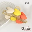【UNICO】奶茶拼色愛心盤髮髮抓/鯊魚夾(聖誕/髮飾)