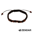 【ZENDAR】頂級天然AKA紅珊瑚鼓形編織手鍊 79085-BR(咖啡色編織手鍊)