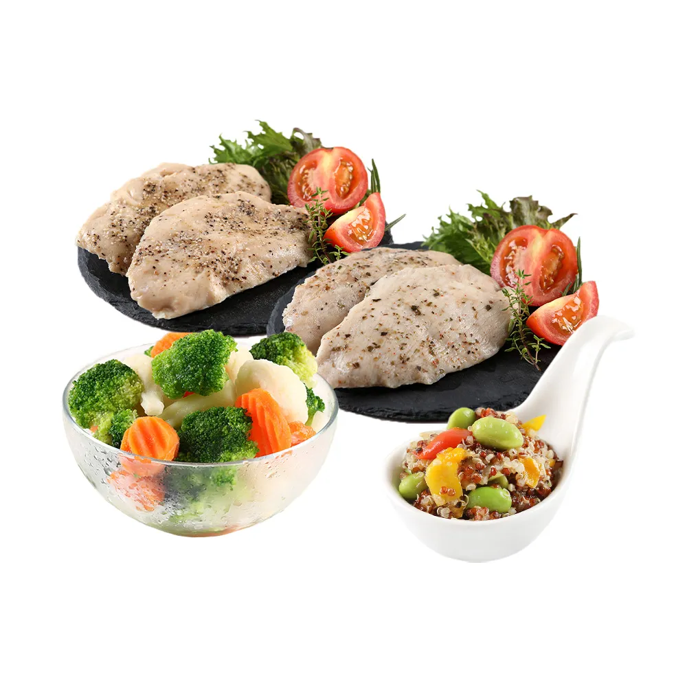 【鮮食堂 清爽主義】雞胸蔬菜套餐30件組(雞胸20+蔬菜5+毛豆5)