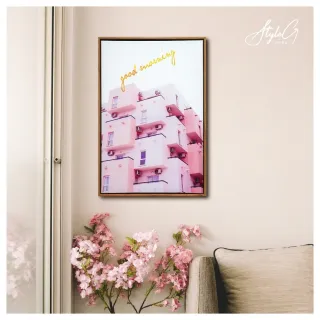 【STYLEG時代家居】油畫布有框畫40X60CM-粉紅滿屋(油畫布有框畫)