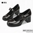 【J&H collection】日系瑪麗珍一字扣帶穩固粗跟鞋(現+預  黑色 / 白色)
