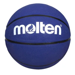 【MOLTEN】8片深溝橡膠7號籃球-室外 戶外 7號球 訓練 藍白黑(B7C2010-B)