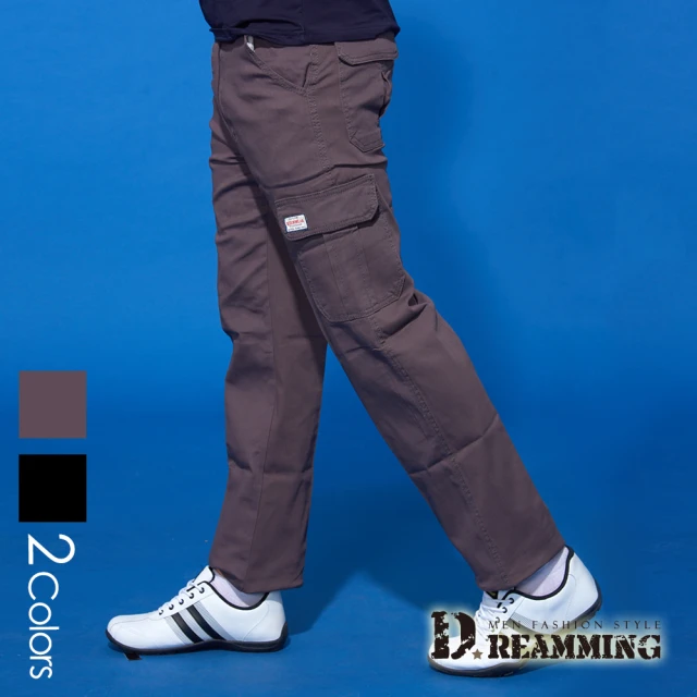 【Dreamming】時尚風潮布標伸縮休閒工作長褲(共二色)