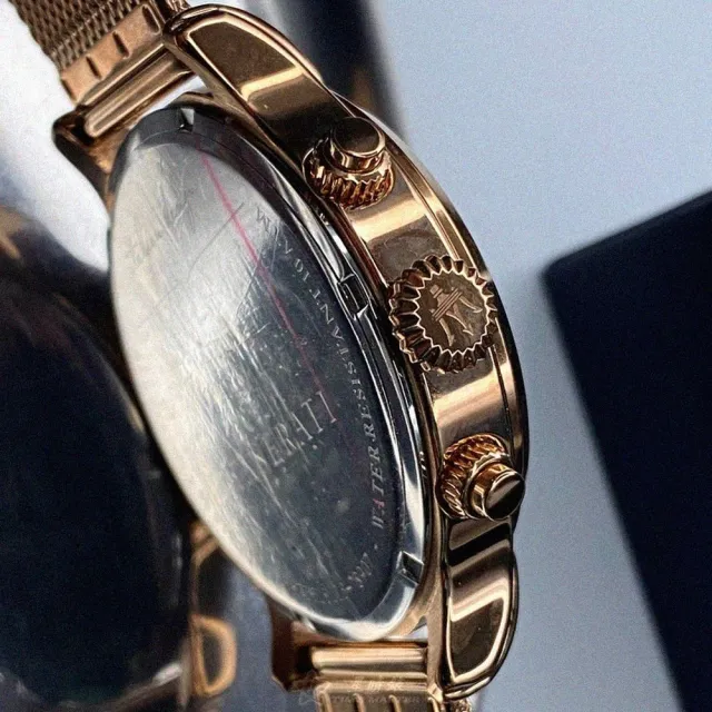 【MASERATI 瑪莎拉蒂】瑪莎拉蒂男女通用錶型號R8873618005(黑色錶面玫瑰金錶殼玫瑰金色米蘭錶帶款)
