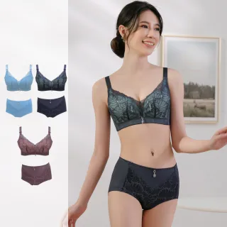 【尚芭蒂】3套組 手托杯無鋼圈內衣B-D/海洋奇緣透氣集中爆乳成套內衣組/彈力包覆/性感/睡眠