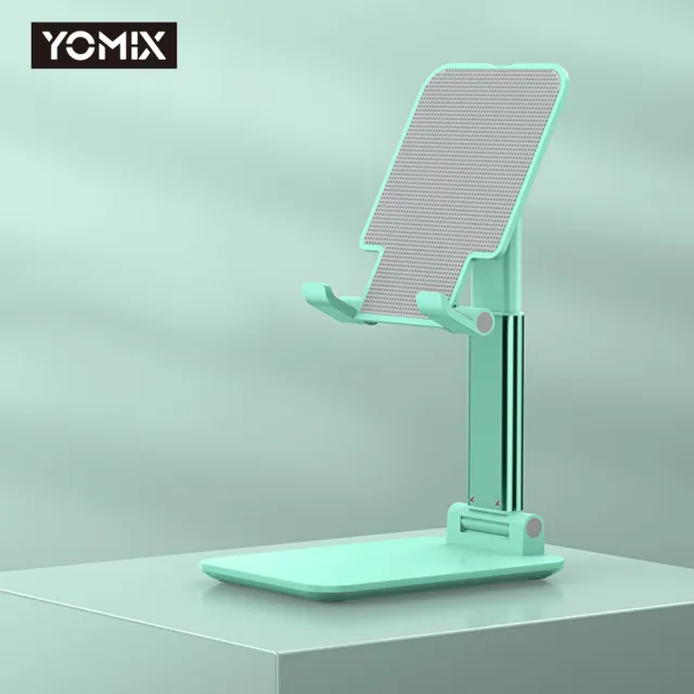 追劇不斷電組【YOMIX 優迷】手機摺疊支架+Lightning充電傳輸線