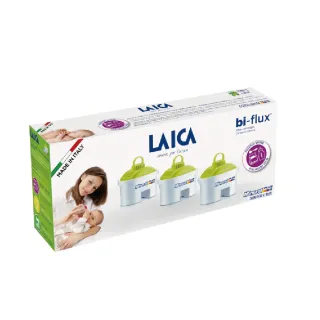 【LAICA 萊卡】義大利原裝進口 bi-flux長效8周高效雙流濾芯 母嬰專用 濾芯(3入/盒)