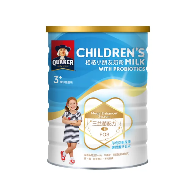 【QUAKER 桂格】三益菌小朋友奶粉 1500g*18罐(4號 3-10歲幼童適用)