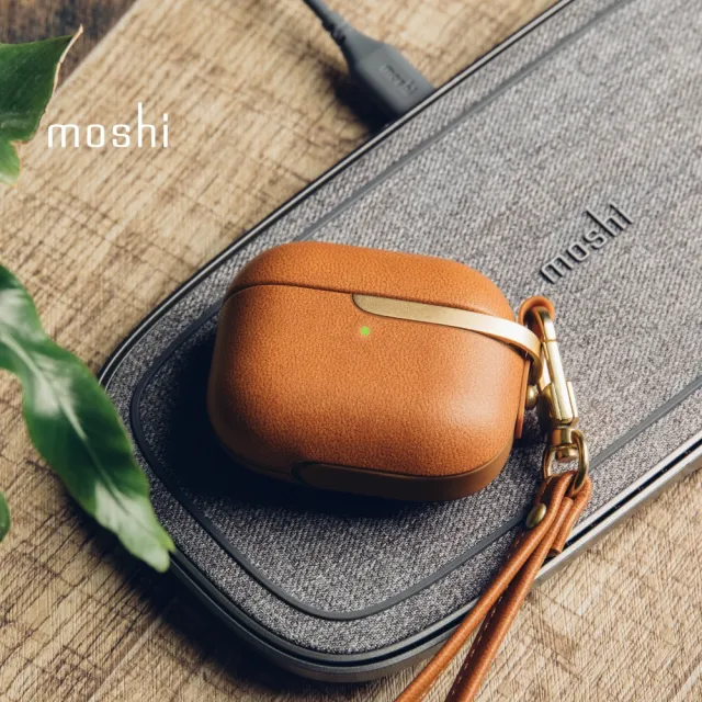 【moshi】AirPods 3 Pebbo Luxe 藍牙耳機充電盒皮革保護套(Airpods 3 gen.專用)