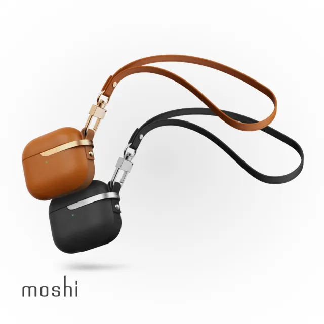 moshi】AirPods 3 Pebbo Luxe 藍牙耳機充電盒皮革保護套(Airpods 3 gen