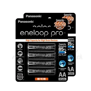 【Panasonic 國際牌】黑鑽款 eneloop PRO 3號2550mAh 低自放充電電池 BK-3HCCE-8顆入