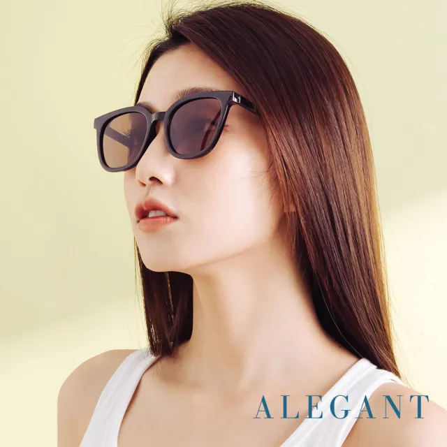 【ALEGANT】韓版復古日暮棕貓眼墨鏡/UV400太陽眼鏡(落英的山形遠眺)