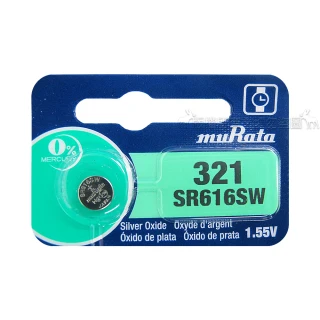 【muRata村田】SR616SW/321 1.55V 鈕扣型 氧化銀電池-5顆入(適用 SR616.V321.V540.9934...)