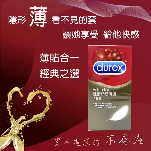 【Durex杜蕾斯】★超薄裝保險套12入*2盒(共24入)