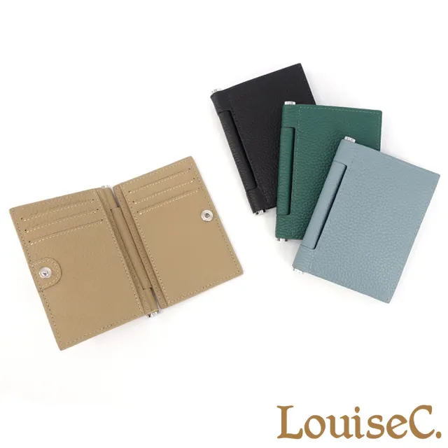 【LouiseC.】真皮包包  Tree House 牛皮 簡約對開釦式真皮卡夾 4色 YS6002