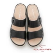 【CUMAR】簡約素色舒壓彈力一字帶涼拖鞋(黑色)