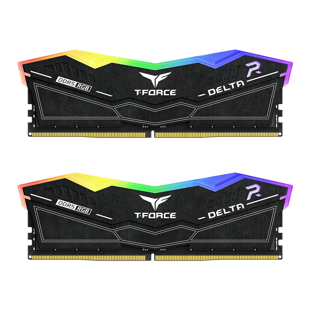 【TEAM 十銓】T-FORCE DELTA RGB 炫光 DDR5 6200 32GB 16Gx2 CL38 黑色 桌上型超頻記憶體