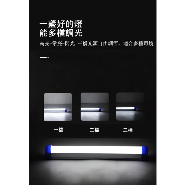 【ROYAL LIFE】超亮磁吸增長款充電式LED燈-2入組(USB充電、露營、LED燈條 中款)