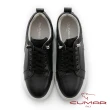 【CUMAR】厚底內增高免綁帶休閒鞋(黑色)