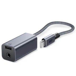 【ESR 億色】USB-C to C+3.5mm 2合1收納式轉接頭 2D505