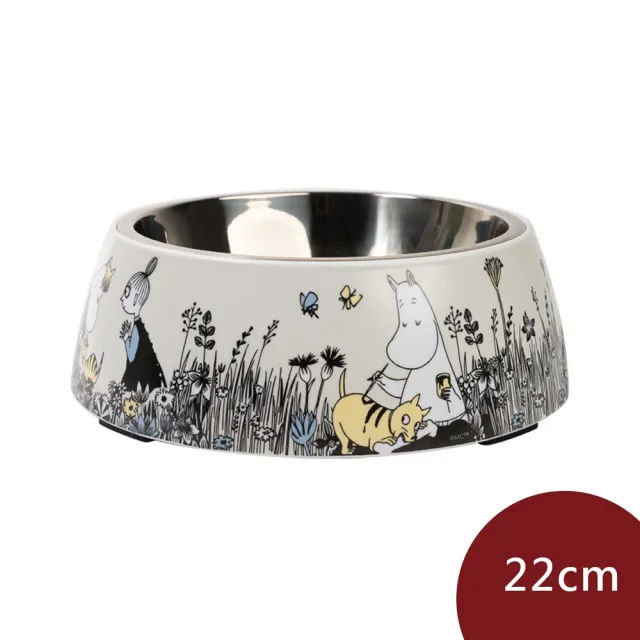 【Muurla】嚕嚕米寵物碗 毛小孩 寵物碗 狗碗 22cm 淺灰