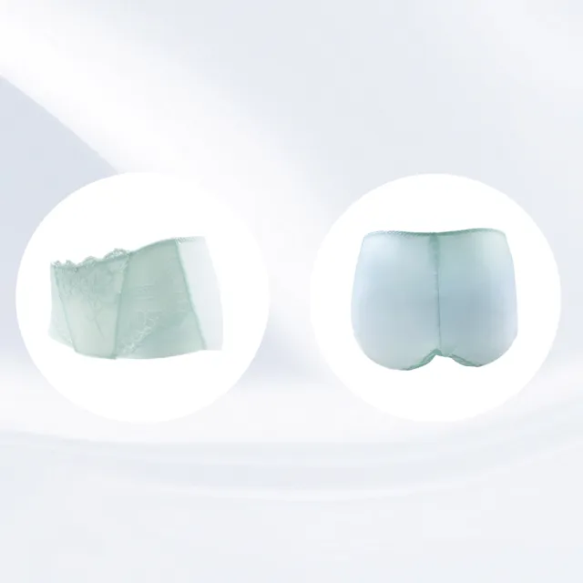 【Swear 思薇爾】撩波永生花系列M-XL蕾絲中低腰平口女內褲(冰雪綠)