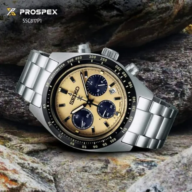 【SEIKO 精工】PROSPEX 太陽能 計時 男錶 石英錶 熊貓錶 手錶 雙11 送禮_SK028(V192-0AF0Y/SSC817P1)