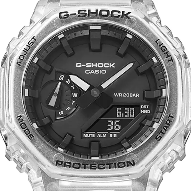 【CASIO 卡西歐】G-SHOCK 農家橡樹 透明特別版 八角電子錶 畢業禮物(GA-2100SKE-7A)