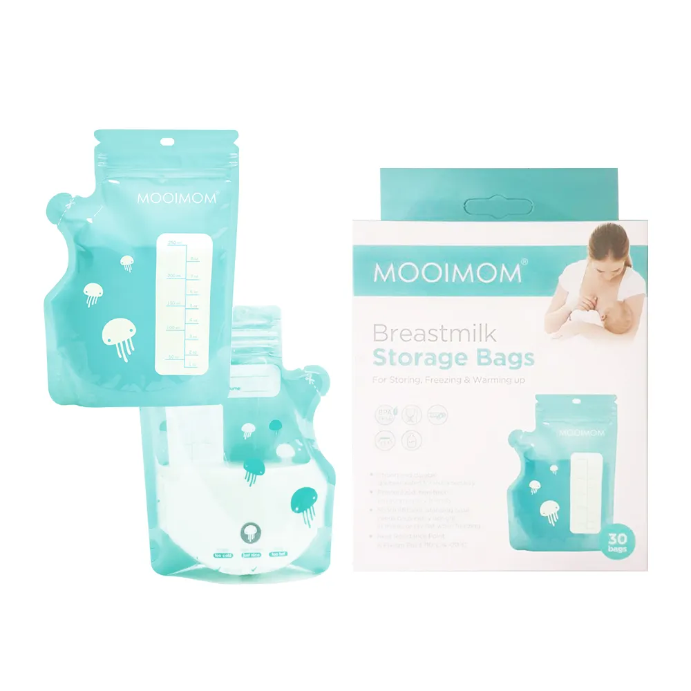 【MOOIMOM 沐伊孕哺】站立式感溫母乳儲存袋-250ml(8盒/共240入)