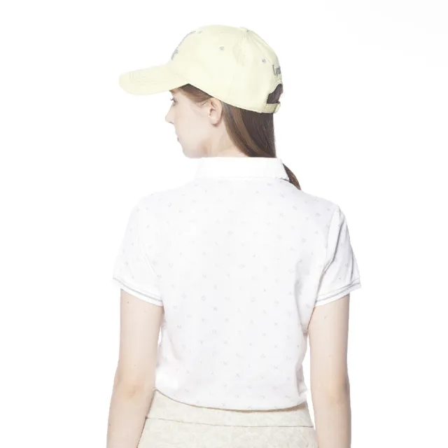 【Lynx Golf】女款吸排抗UV涼感小胸袋Lynx字樣印花短袖POLO衫/高爾夫球衫(白色)