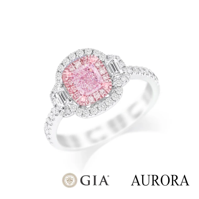 【AURORA 歐羅拉】GIA 50分天然粉紅鑽石18K鑽戒女戒婚戒 粉紅之星(Faint Pink)
