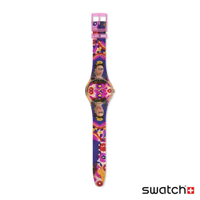 【SWATCH】龐畢度藝術中心聯名 框架 自畫像 卡羅 Frida Kahlo New Gent 原創系列 手錶 瑞士錶 錶(41mm)