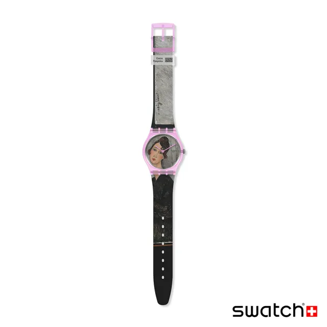 【SWATCH】龐畢度藝術中心聯名 迪伊肖像 莫迪利亞尼Gent 原創系列 手錶 瑞士錶 錶(34mm)