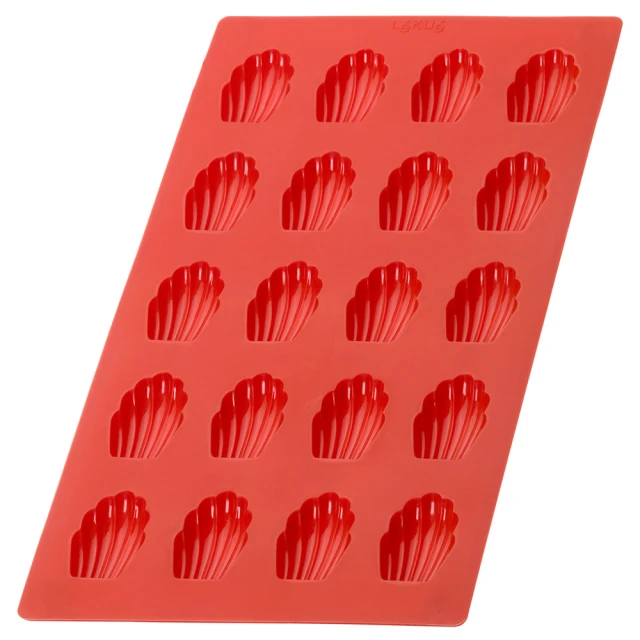 【LEKUE】20格矽膠迷你瑪德蓮烤盤 紅(點心烤模)