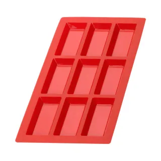 【LEKUE】9格矽膠費南雪烤盤 紅(點心烤模)