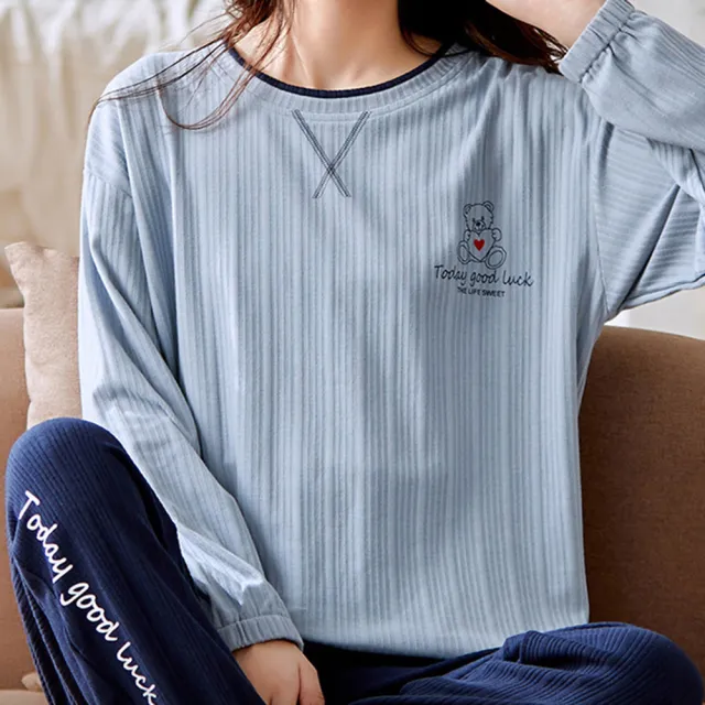 【Amhome】韓版可愛俏麗卡通休閒家居服2件式套裝#111504現貨+預購(2色)