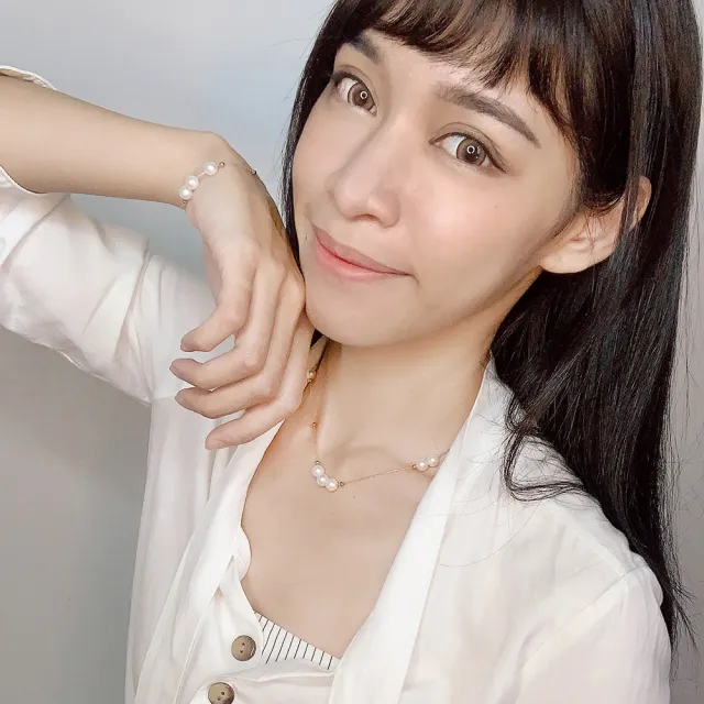 【Elegant 珍愛宣言】精巧婉約設計款18K金珍珠項鍊(珍珠項鍊 18K金項鍊 多變化項鍊)