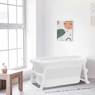 【Ifam】豪華親子摺疊浴缸-經典白(加大泡澡桶/摺疊浴缸)
