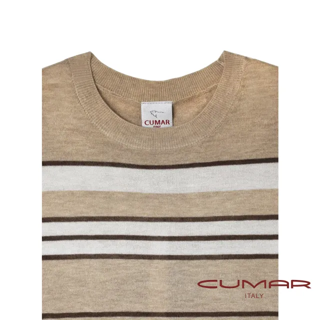 【CUMAR】男裝長袖圓領橫條毛衣/219602(多色可選)