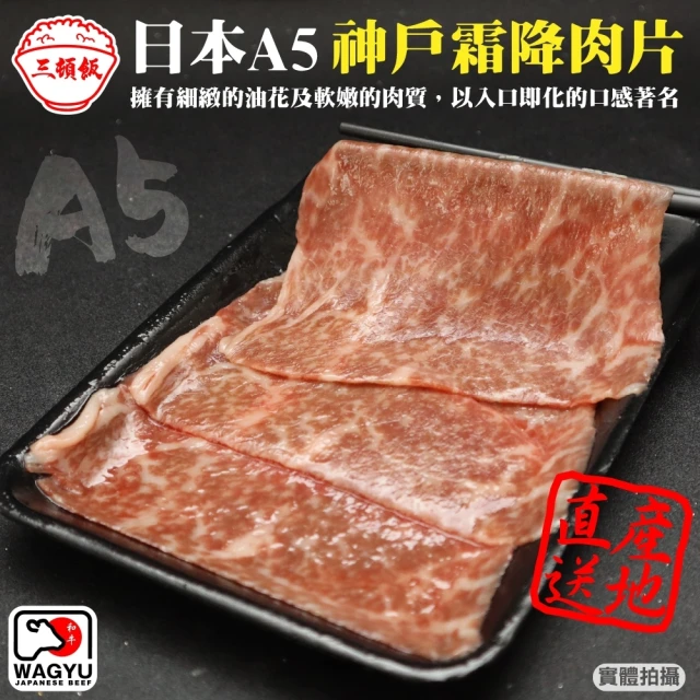 三頓飯 日本A5神戶霜降肉片(5盒_100g/盒)