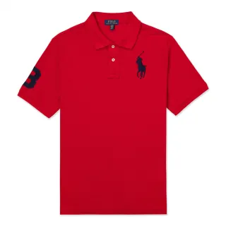 【RALPH LAUREN】RL POLO 經典刺繡大馬短袖POLO衫 上衣-青年款-紅色(百搭爆款/精選舒適/平輸品)