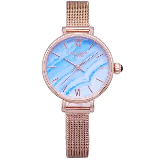 【LOLA ROSE】LOLA ROSE 英式LONDON的美感時尚優質米蘭式腕錶-淺藍漸層+玫瑰金-LR4124
